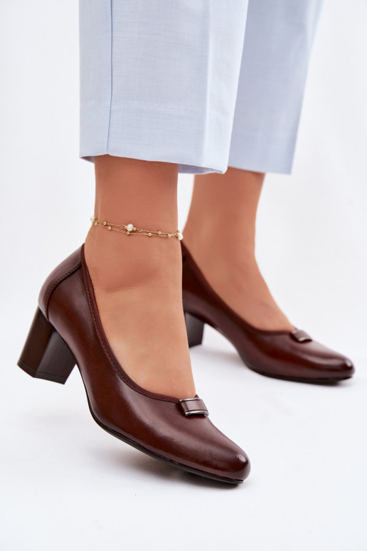 Kurpes ar papēdi Vinceza 58622 brūnas krāsas