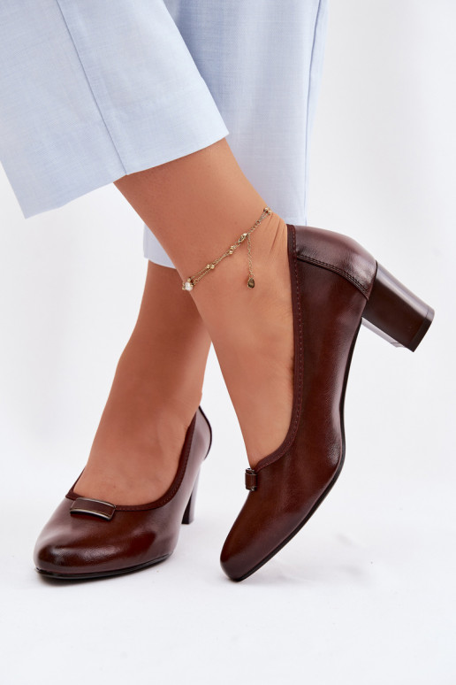 Kurpes ar papēdi Vinceza 58622 brūnas krāsas