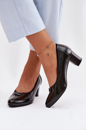 Kurpes ar papēdi Vinceza 58622 melnas krāsas