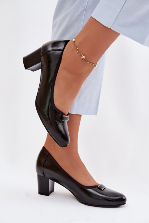 Kurpes ar papēdi Vinceza 58622 melnas krāsas