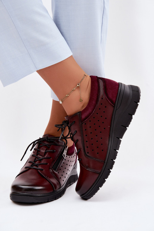 Āda apavi Sieviešu ar platformu Vinceza 39977 bordo krāsas