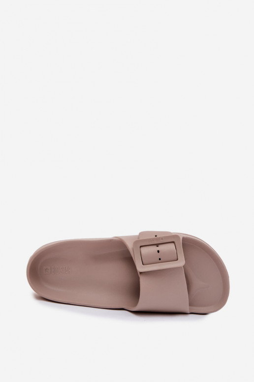 Vieglas čības ar platformu ar sprādzēm Big Star TT274A079 smilšu krāsas