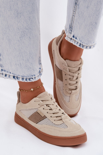 Sneakers modeļa apavi Sieviešu Big Star TT274759 smilšu krāsas