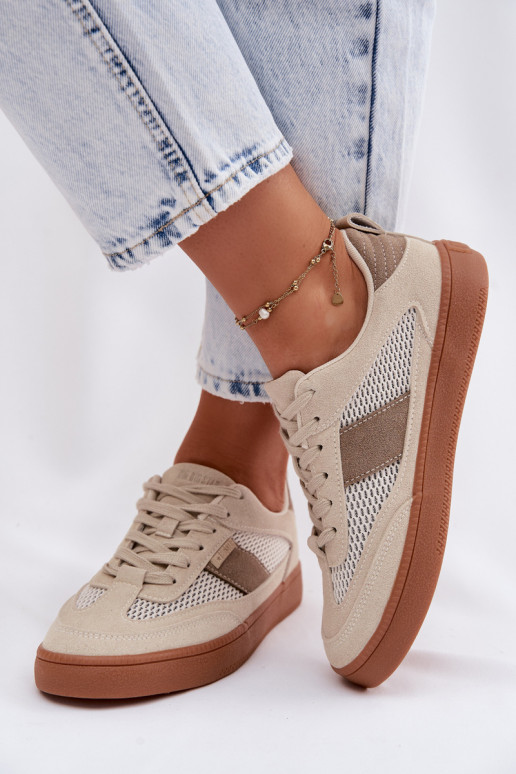 Sneakers modeļa apavi Sieviešu Big Star TT274759 smilšu krāsas
