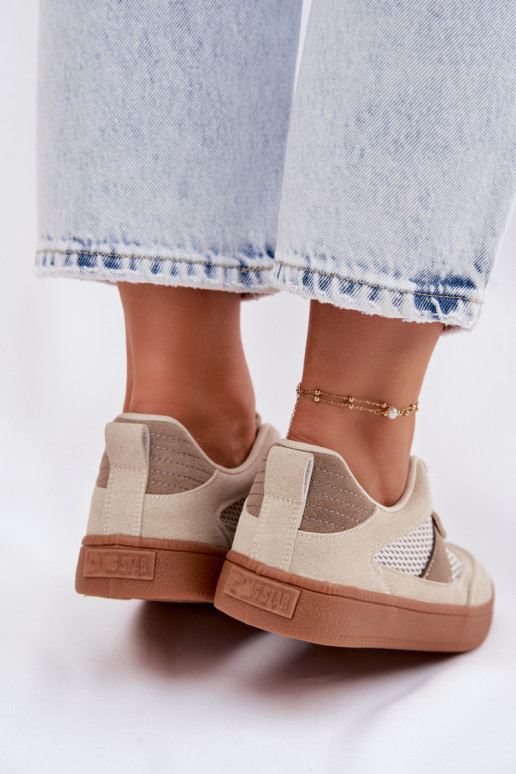 Sneakers modeļa apavi Sieviešu Big Star TT274759 smilšu krāsas