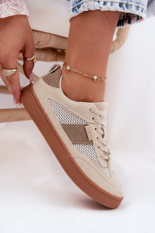 Sneakers modeļa apavi Sieviešu Big Star TT274759 smilšu krāsas