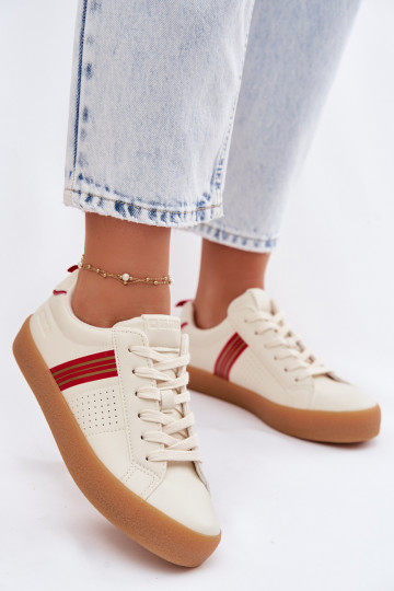 Eko Āda Sneakers modeļa apavi Sieviešu Big Star TT274307 Ziloņkaula krāsas