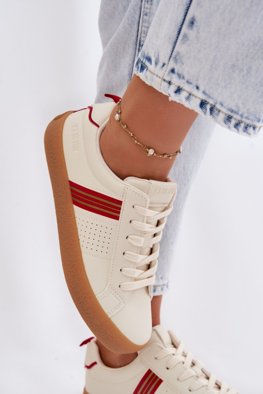 Eko Āda Sneakers modeļa apavi Sieviešu Big Star TT274307 Ziloņkaula krāsas