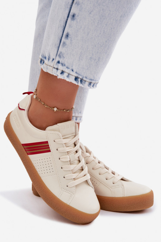 Eko Āda Sneakers modeļa apavi Sieviešu Big Star TT274307 Ziloņkaula krāsas