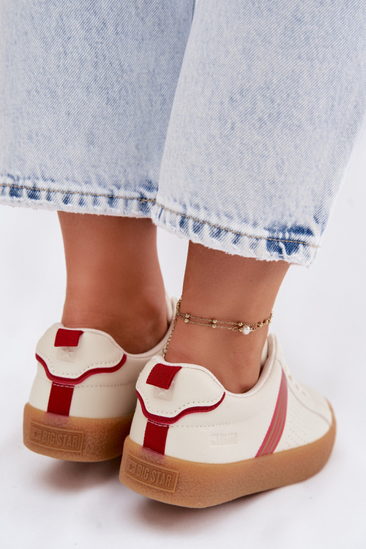 Eko Āda Sneakers modeļa apavi Sieviešu Big Star TT274307 Ziloņkaula krāsas