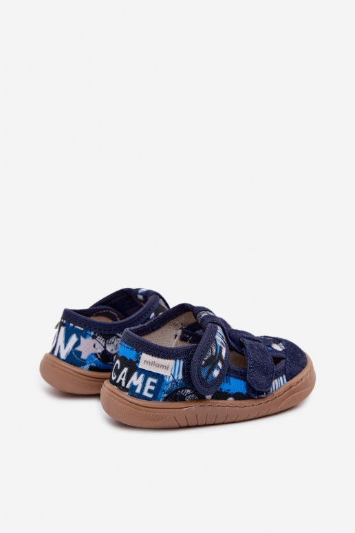 Čības Barefoot Bērnu apavi Milami Bumbiņas tumši zilas krāsas Lumi