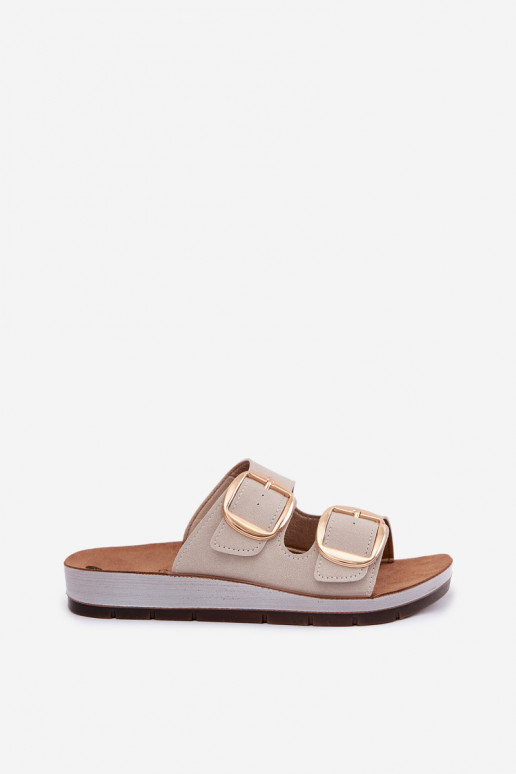 sieviešu čības Ze Zelta krāsasmi ar sprādzēmmi Inblu CP000061 smilšu krāsas