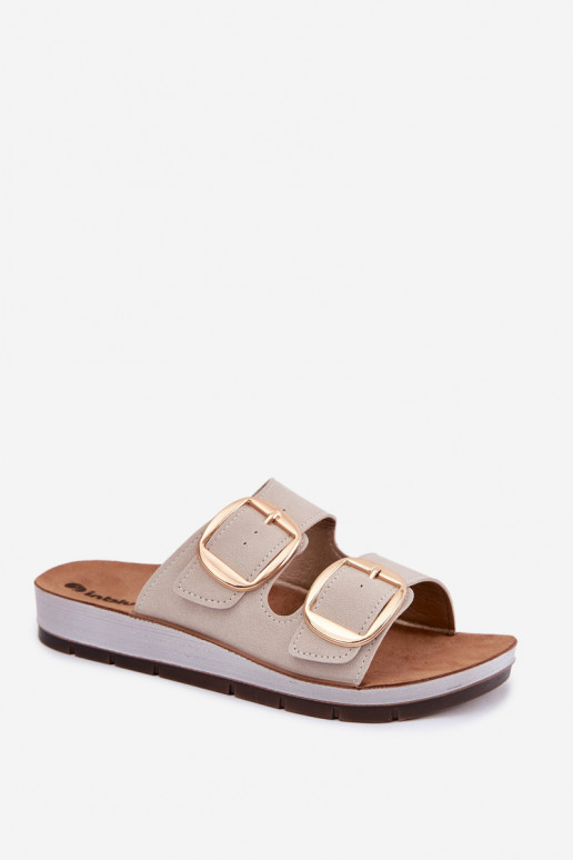 sieviešu čības Ze Zelta krāsasmi ar sprādzēmmi Inblu CP000061 smilšu krāsas