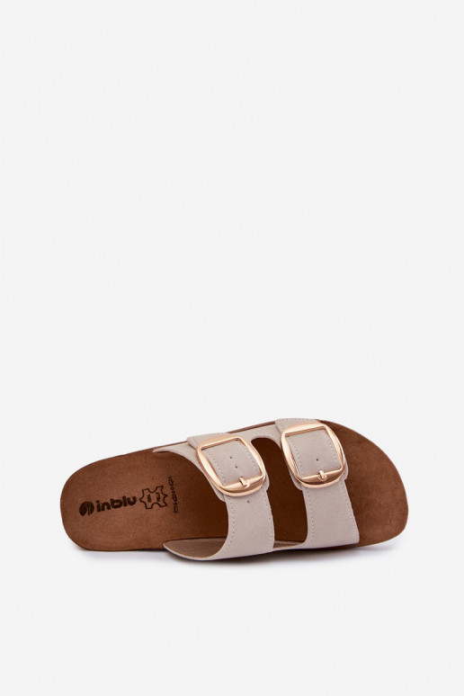 sieviešu čības Ze Zelta krāsasmi ar sprādzēmmi Inblu CP000061 smilšu krāsas