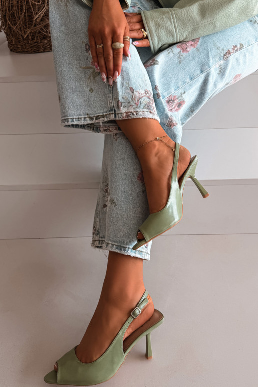 Sieviešu basenes ar papēdi Zaļas krāsas Sevina