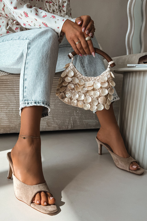 sieviešu čības Ieslēgts Smukłym Obcasie smilšu krāsas Revina