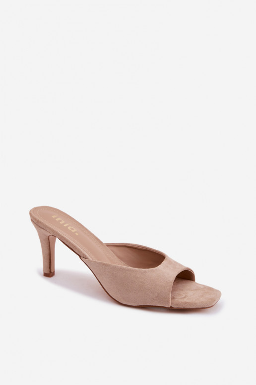 sieviešu čības Ieslēgts Smukłym Obcasie smilšu krāsas Revina