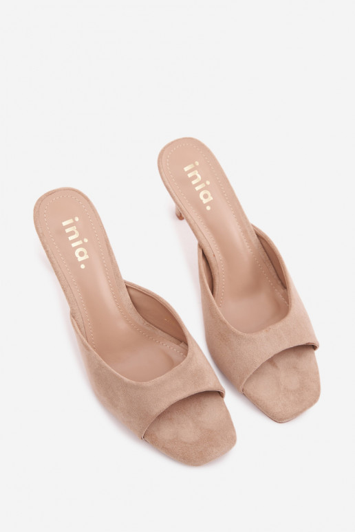 sieviešu čības Ieslēgts Smukłym Obcasie smilšu krāsas Revina