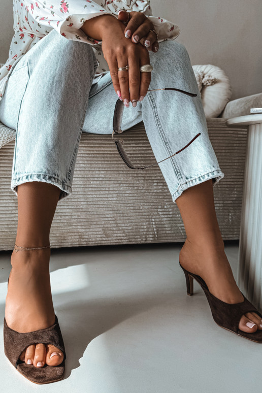 sieviešu čības Ieslēgts Smukłym Obcasie CzekoladoIne Revina