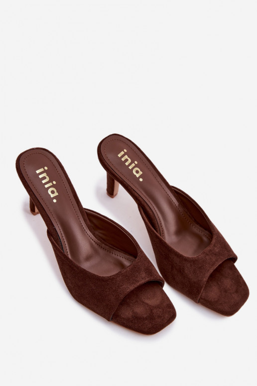 sieviešu čības Ieslēgts Smukłym Obcasie CzekoladoIne Revina