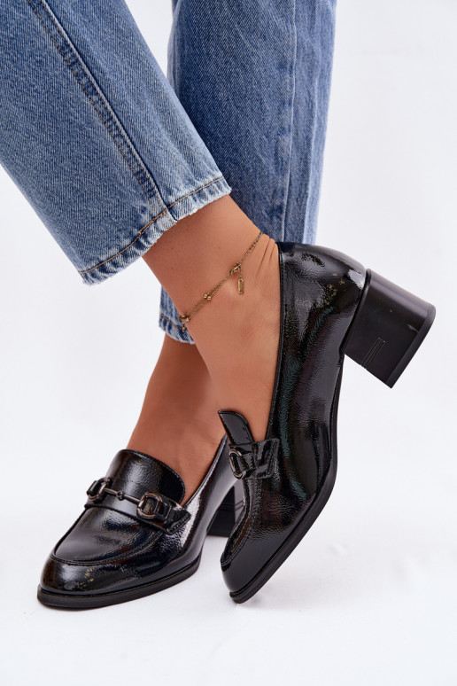 Stilīgi apavi Sieviešu ar papēdi Vinceza 18116 melnas krāsas