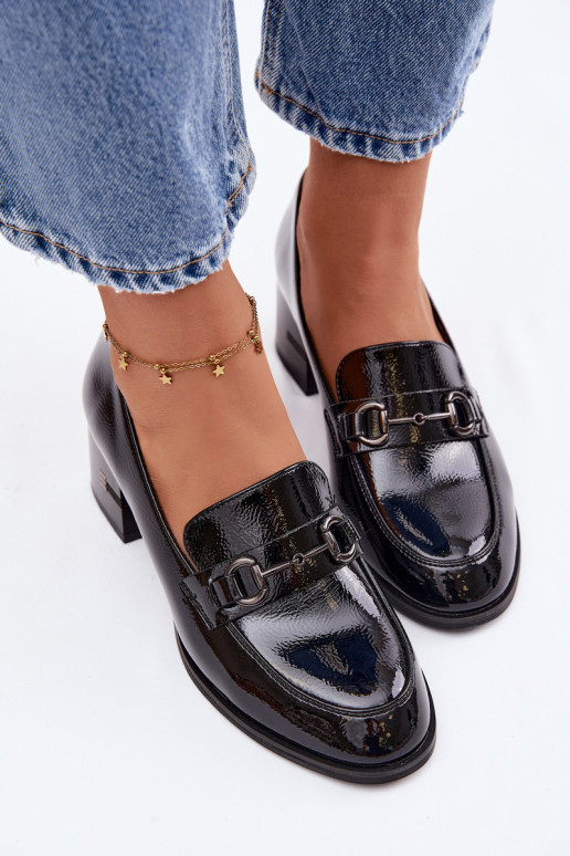 Stilīgi apavi Sieviešu ar papēdi Vinceza 18116 melnas krāsas