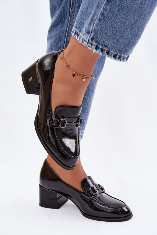 Stilīgi apavi Sieviešu ar papēdi Vinceza 18116 melnas krāsas