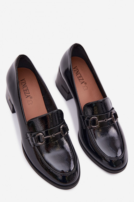 Stilīgi apavi Sieviešu ar papēdi Vinceza 18116 melnas krāsas