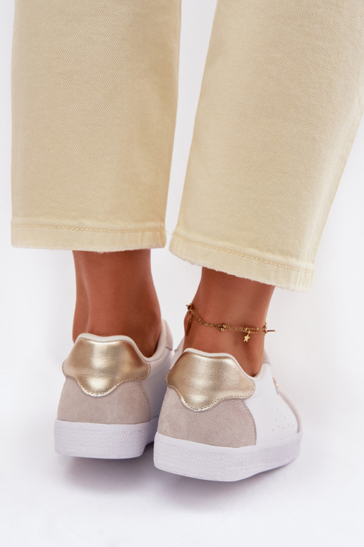 Sneakers modeļa apavi SieviešuIeslēgtsturalnej Skóry S.Barski LR61-7091 baltas krāsas