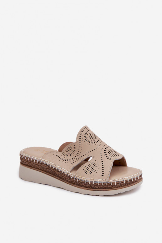 Čibas no dabīgas ādas Sieviešu ar platformu S.Barski GR61-5915 smilšu krāsas