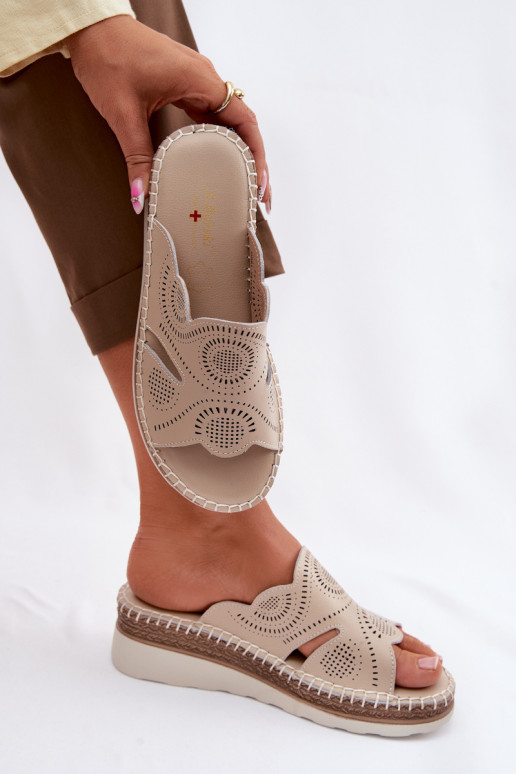 Čibas no dabīgas ādas Sieviešu ar platformu S.Barski GR61-5915 smilšu krāsas