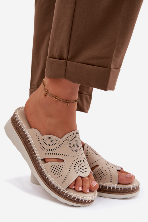 Čibas no dabīgas ādas Sieviešu ar platformu S.Barski GR61-5915 smilšu krāsas