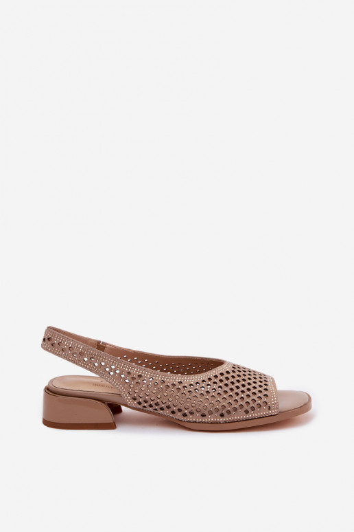 Dekorētas Ažūra basenes Sieviešu zamšādas Klockā D&A CR61-3131 smilšu krāsas