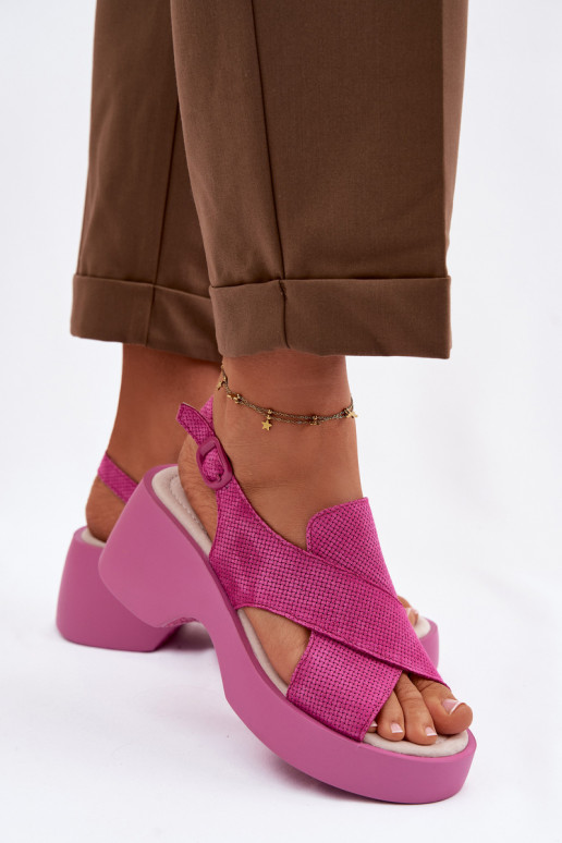 Sieviešu basenes Sieviešu ar platformu S.Barski LR61-7005 rozā krāsas