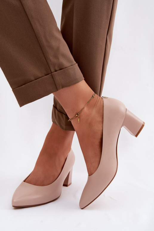 Kurpes ar papēdi Sergio Leone PB413 KremoIny rozā krāsa