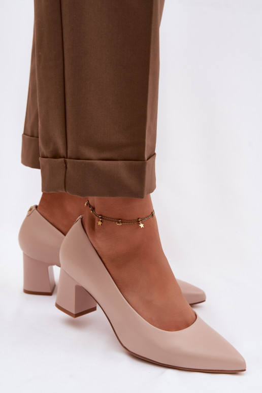 Kurpes ar papēdi Sergio Leone PB413 KremoIny rozā krāsa