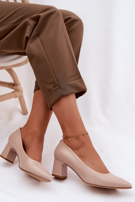 Kurpes ar papēdi Sergio Leone PB413 KremoIny rozā krāsa