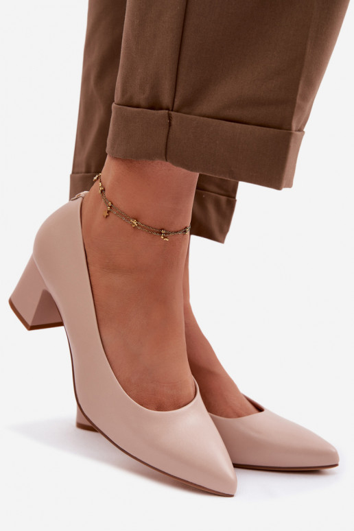 Kurpes ar papēdi Sergio Leone PB413 KremoIny rozā krāsa