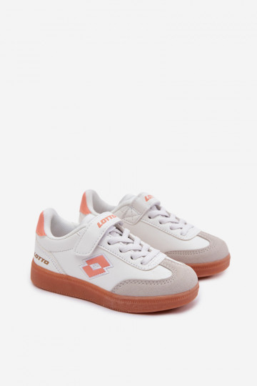 Sneakers modeļa apavi Bērnu apavi ar lipīgām aizdarēm LOTTO VINTAL MF 2600252K Baltas-oranžas krāsas