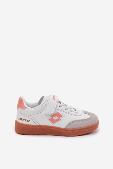 Sneakers modeļa apavi Bērnu apavi ar lipīgām aizdarēm LOTTO VINTAL MF 2600252K Baltas-oranžas krāsas 2