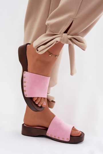 sieviešu čības Ze Zelta krāsasmi Kniedes Rozā krāsas Ferinna 2