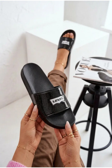 Jauniešu čības LEVI'S VPOL0251S-2693 melnas ar spīdumu