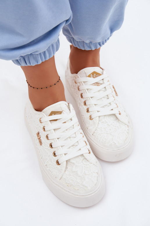 sieviešu puszābaki ar mežģīnēm Lee Cooper LCIN-26-02-4060 baltas krāsas