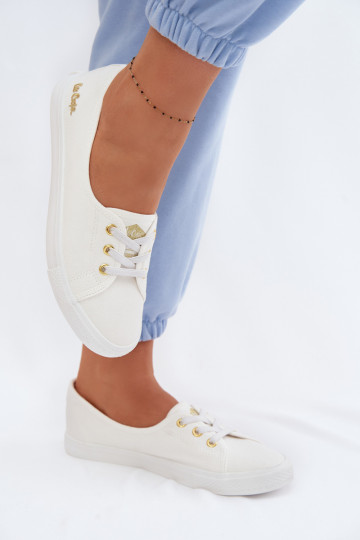 Sporta apavi sieviešu puszābaki Lee Cooper LCIN-26-02-4043 Baltas-Zelta krāsas