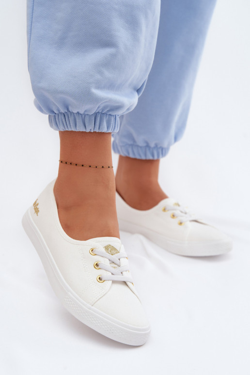 Sporta apavi sieviešu puszābaki Lee Cooper LCIN-26-02-4043 Baltas-Zelta krāsas