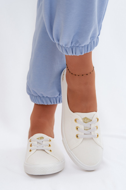 Sporta apavi sieviešu puszābaki Lee Cooper LCIN-26-02-4043 Baltas-Zelta krāsas