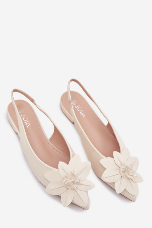 Sieviešu basenes ar platiem papēžiemDekoracyjnym Puķe Ziloņkaula krāsas Telivette