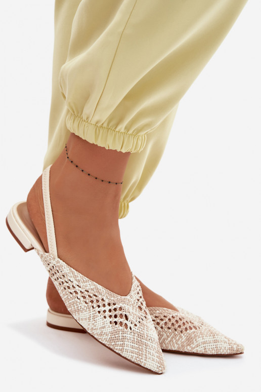 rakstainas basenes Sieviešu ar platiem papēžiem smilšu krāsas Lelrene