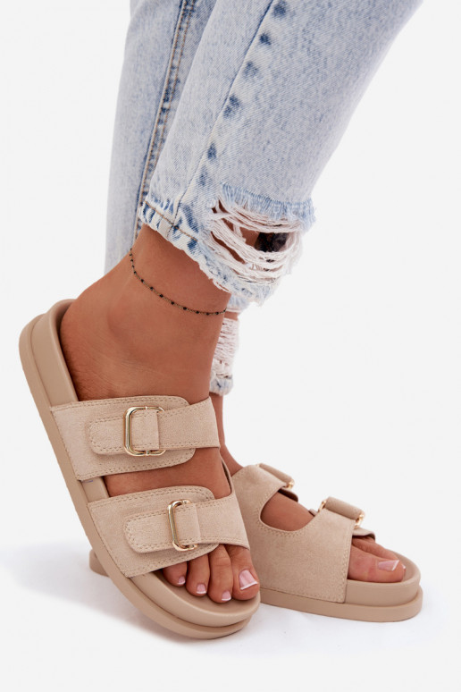 sieviešu čības Ze Zelta krāsasmi ar sprādzēmmi smilšu krāsas Pelorin