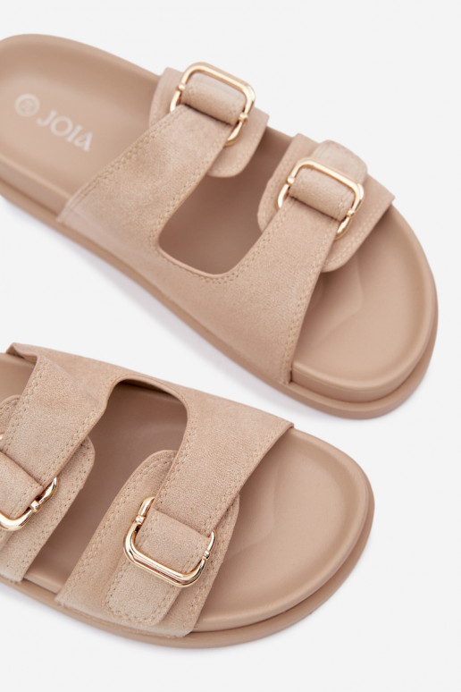 sieviešu čības Ze Zelta krāsasmi ar sprādzēmmi smilšu krāsas Pelorin